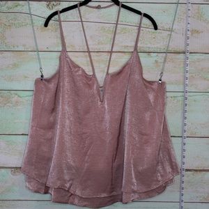 NWOT Blush Velvety Tiered Flowy Tank w/ Halter